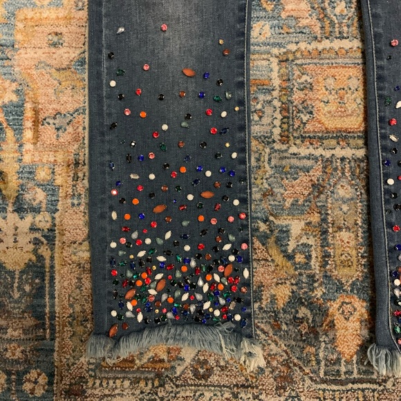 Anthropologie Gemstone Embellished Jeans - Picture 3 of 8